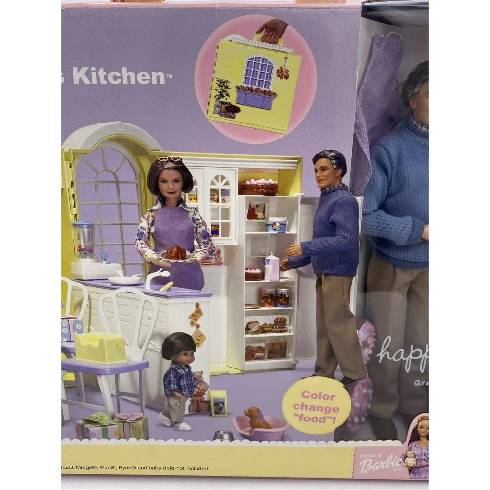 *RARE* Sealed Barbie Doll Happy Family Grandmas Kitchen‎ Gift Set 2003 B9885 NIB